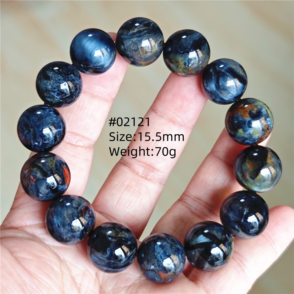 Bead Bracelet Men - Naturalna niebieska bransoletka Pietersite Kobiety Mężczyźni