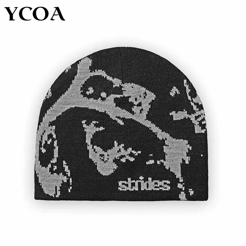 Men Accessories Aesthetic - Czapka męska Strides Splatter Beanie koreańska
