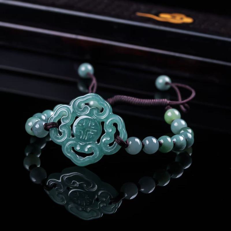 Bead Bracelet Men - Bransoletka z naturalnego jadeitu klasy A,