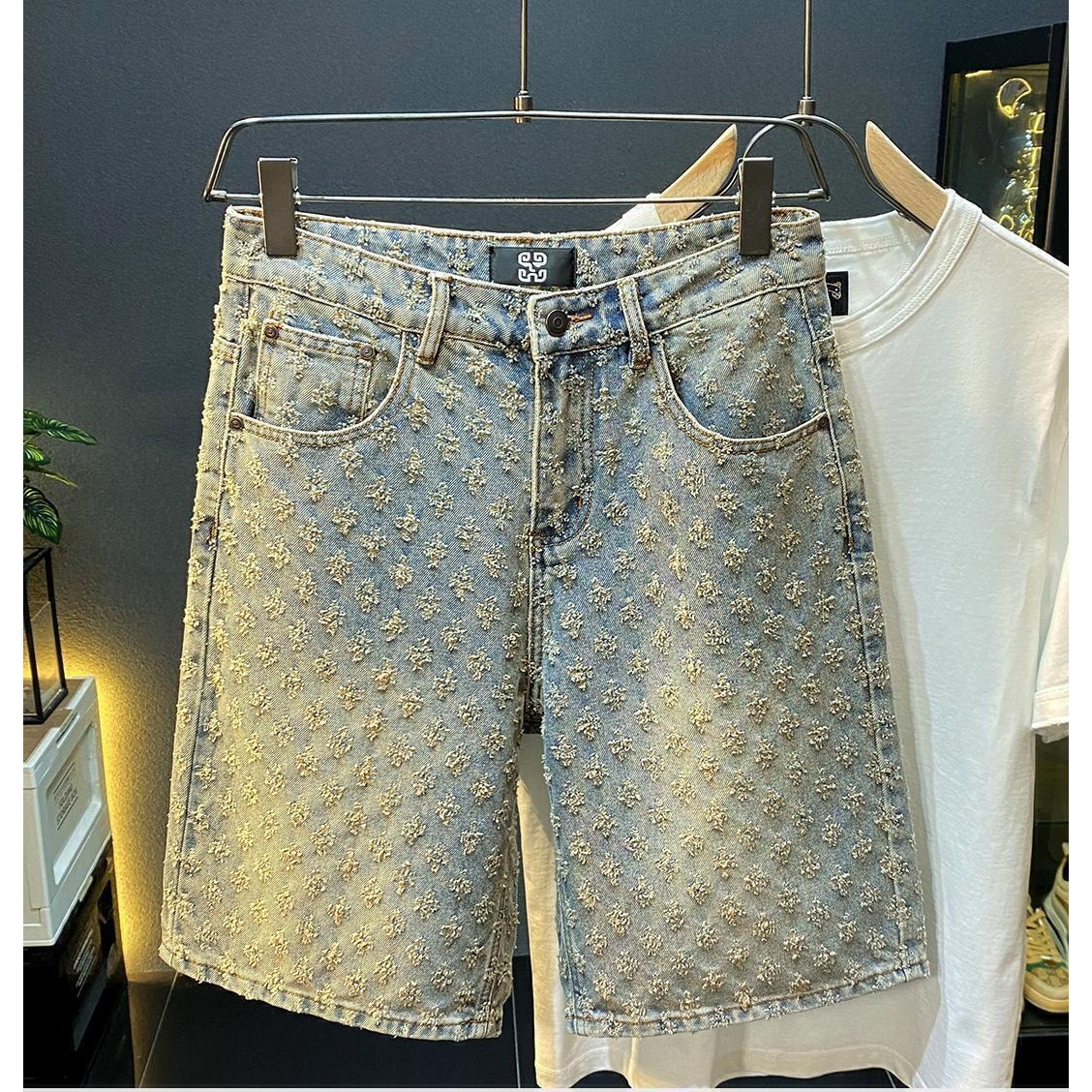 Men'S Accessories For Jeans - Letnie dżinsowe szorty męskie w stylu