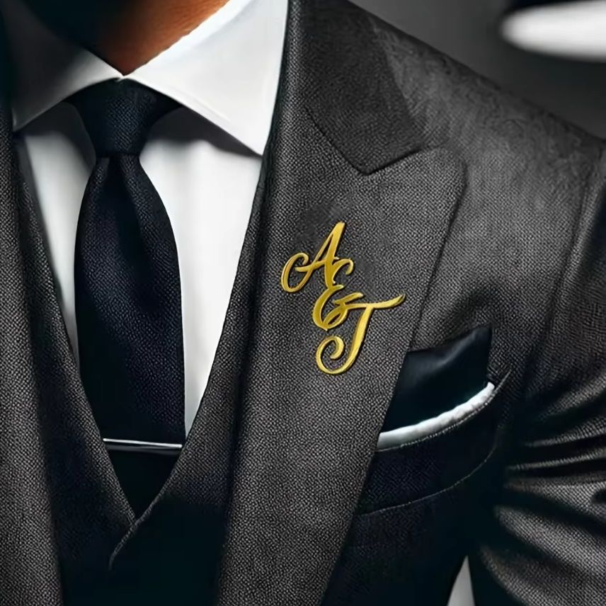 Men Accessories Brooch - Spersonalizowana broszka ze stali nierdzewnej z