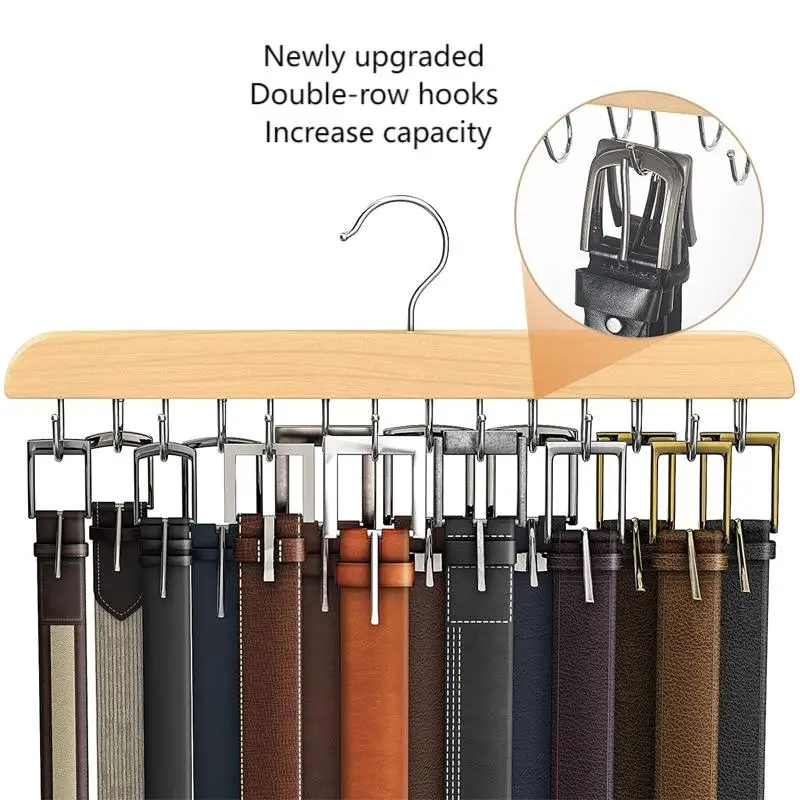 Men'S Accessories Organizer For Wardrobe - Drewniany wieszak na paski damski, wieszaki