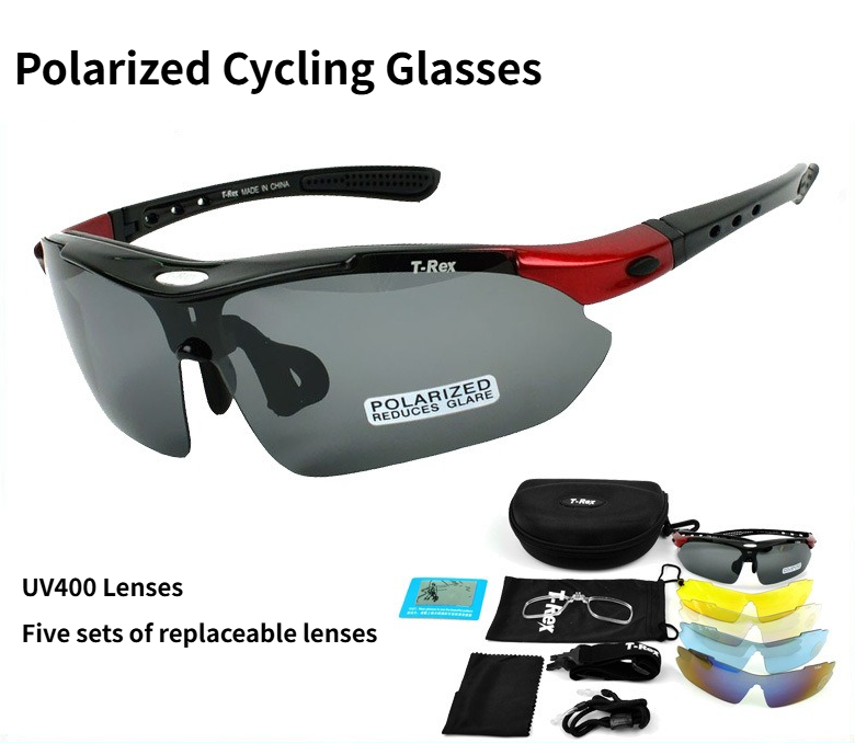 Sunglasses Polarized Men - Okulary rowerowe polaryzacyjne z 5 soczewkami,