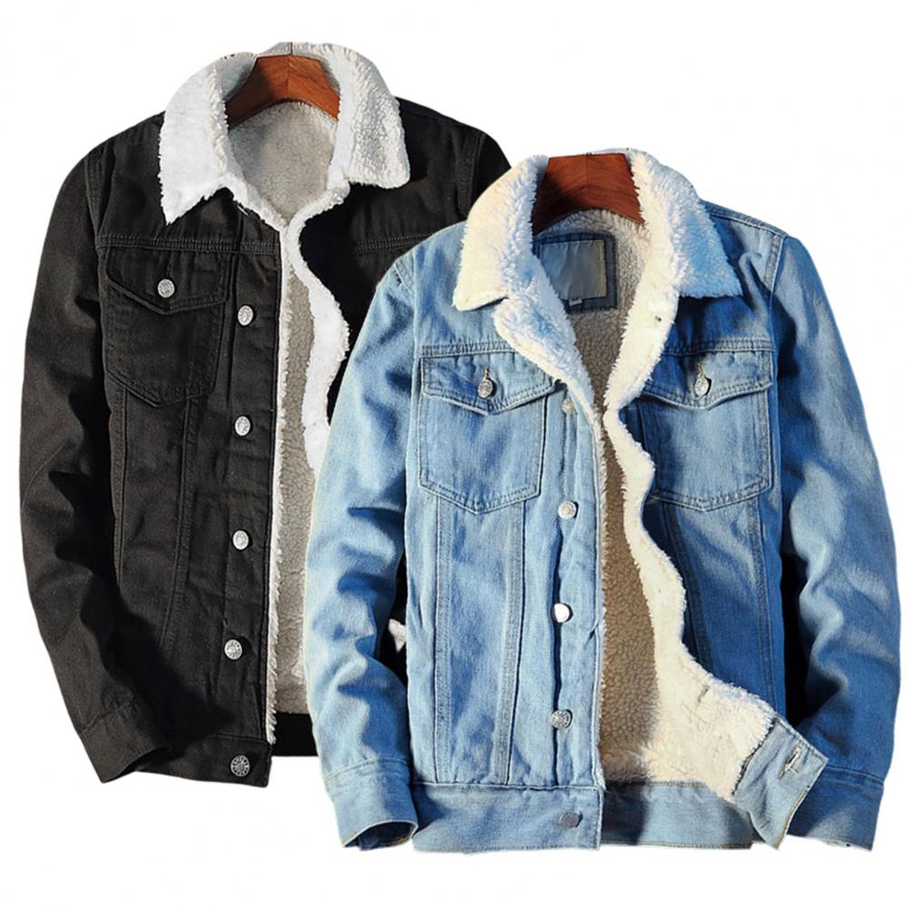 Men'S Accessories For Jeans - Męska zimowa jesienna kurtka Denim wewnętrzny
