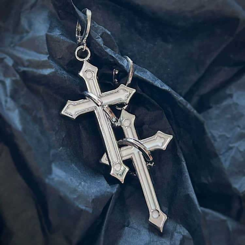 Kolczyki krzyże w stylu rock g – Men Accessories Aesthetic recenzja i cena