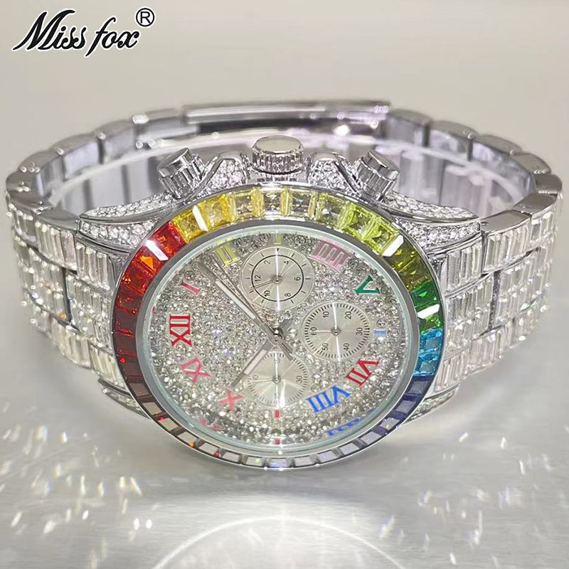 MISSFOX luksusowe Iced zegarek – Men'S Accessories Luxury Brands recenzja i cena