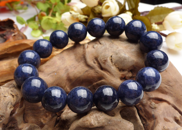 Naturalny niebieski szafirowy  – Bead Bracelet Men recenzja i cena